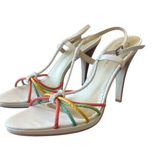 Jessica Simpson NEW White with Multicolor straps NWOB Size 9
